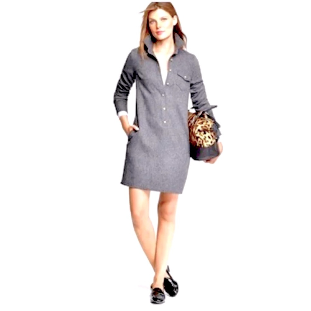 Large J. Crew Wool Herringbone Dress